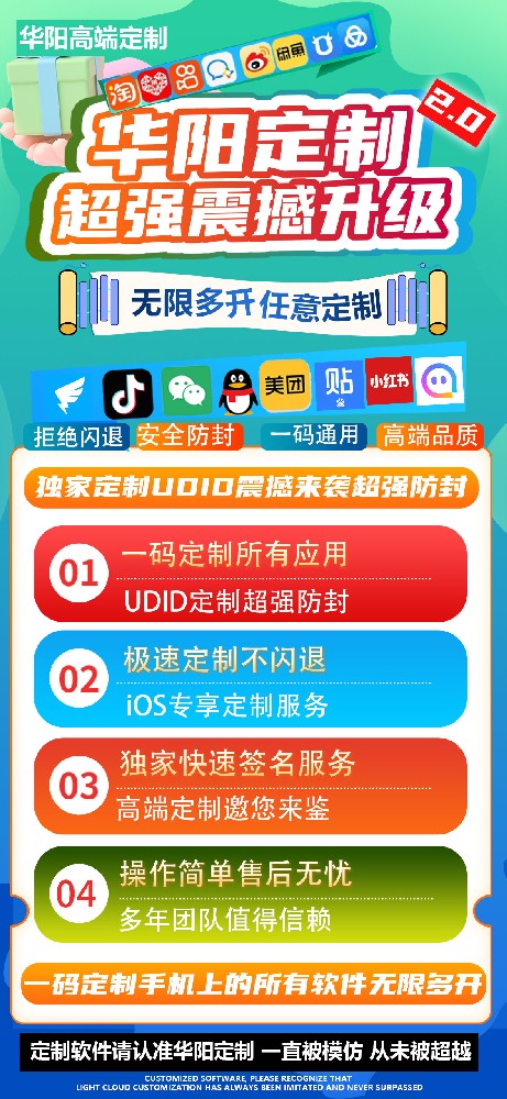 定制版微信分身多开-定制版苹果转发软件-华阳定制