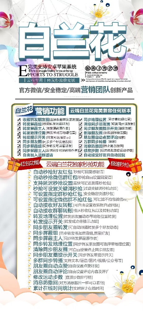 云端转发软件白兰花年卡激活码-云端转发软件激活码购买平台